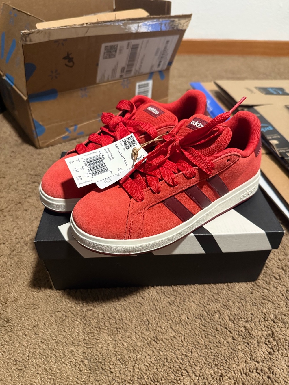 Adidas Gazelle Kids Suede Sneakers – Red